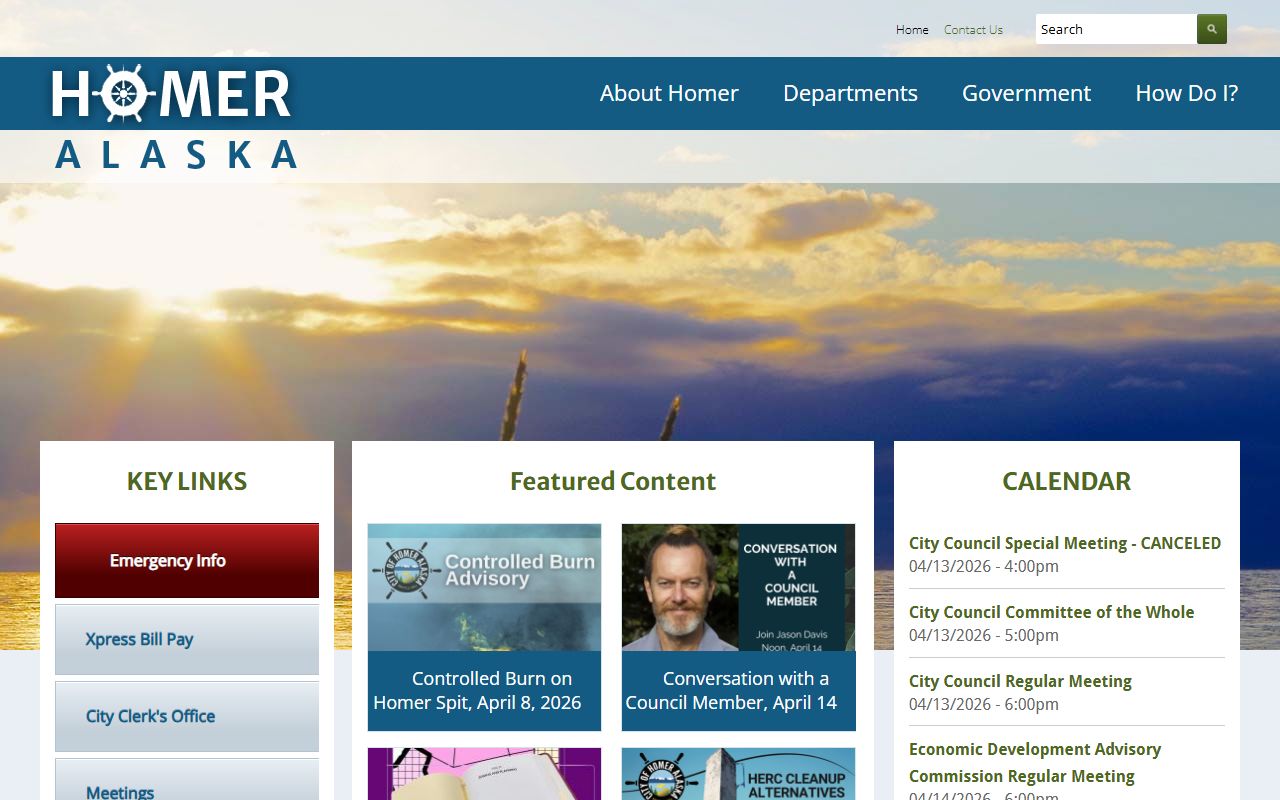 Fritz Creek Residents Directory view of the City of Homer homepage