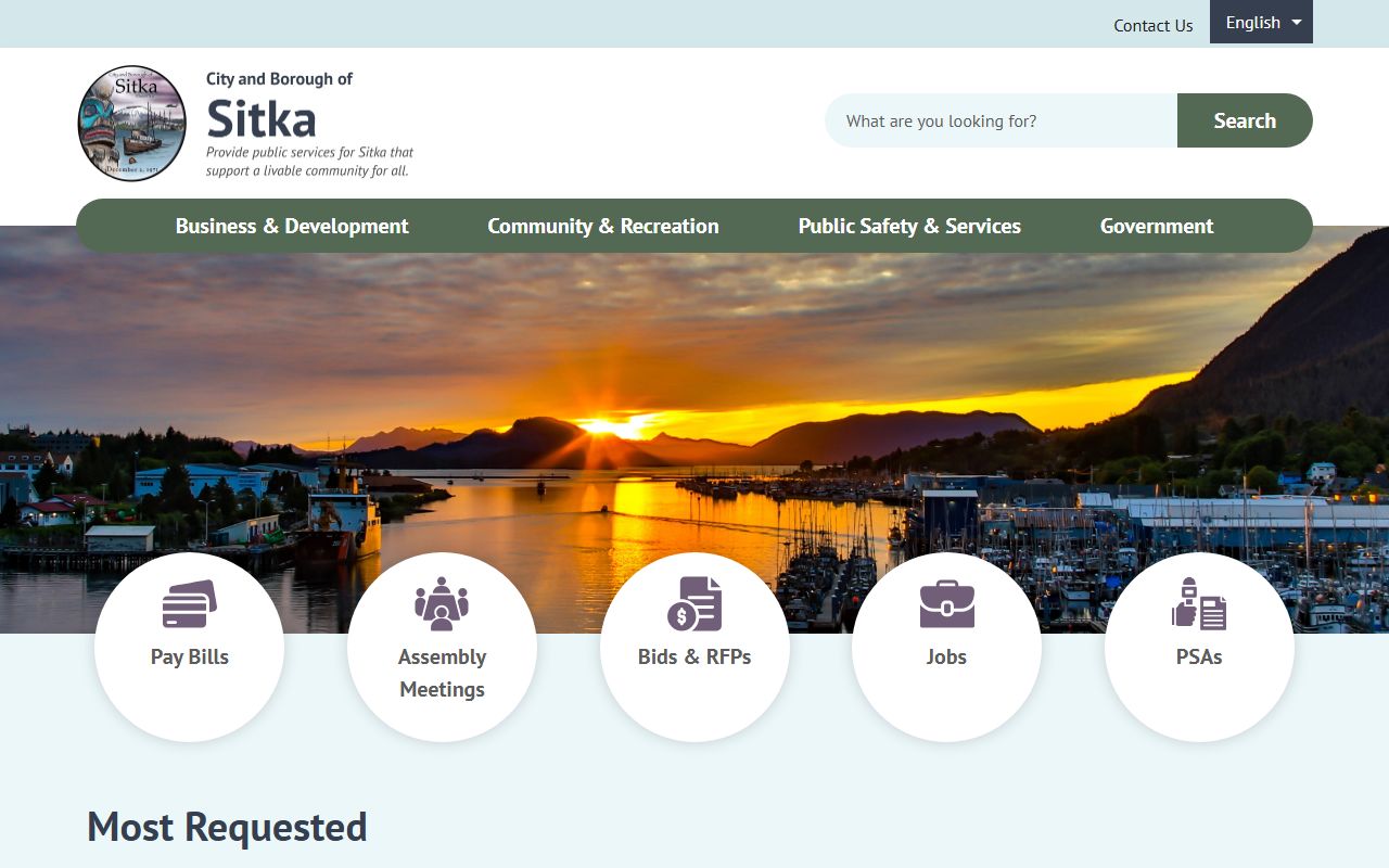 Sitka Residents Directory view of the City and Borough of Sitka homepage