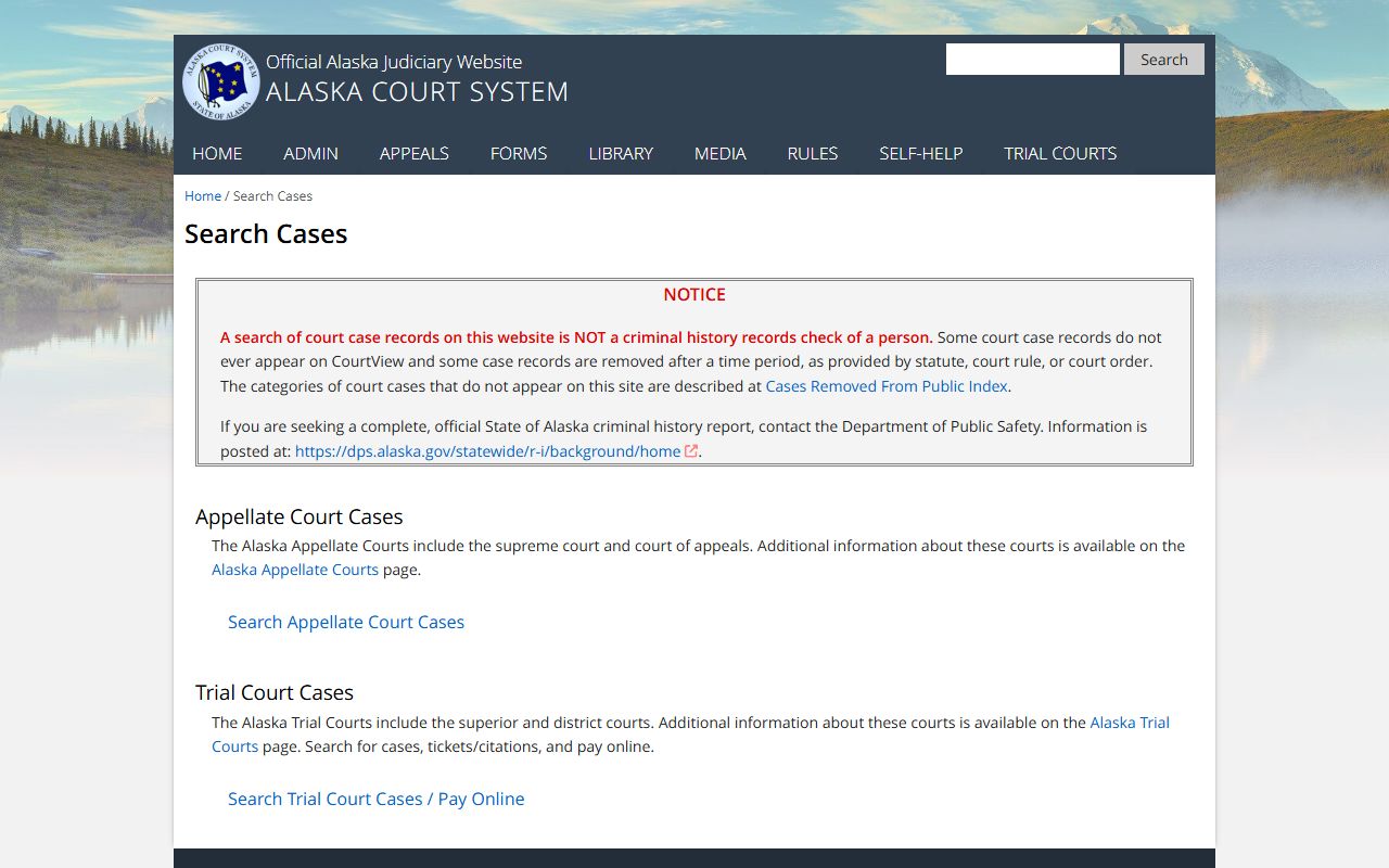 Alaska Residents Directory CourtView search portal