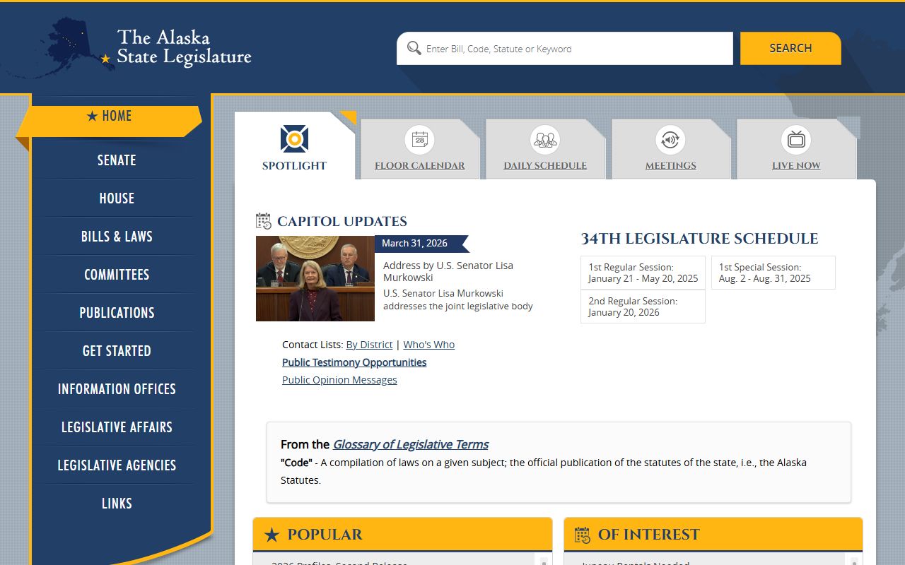 Alaska Residents Directory Alaska Legislature website